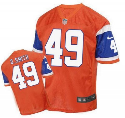 Jerseys Factory Cheap Nike Broncos #49 Dennis Smith Orange Men's