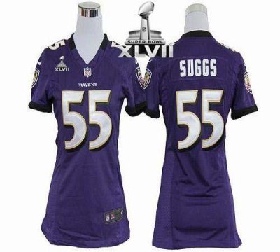 Jerseys Factory Cheap Nike Ravens #55 Terrell Suggs Purple Team