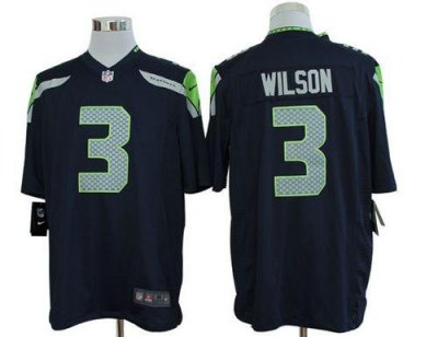 Jerseys Factory Cheap Nike Seahawks #3 Russell Wilson Steel Blue