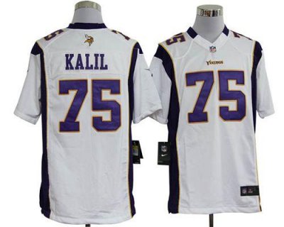 Jerseys Factory Cheap Nike Vikings #75 Matt Kalil White Men's Em