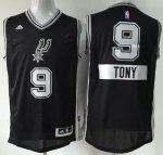 Jerseys Factory Cheap Spurs #9 Tony Parker Black 2014-15 Christm