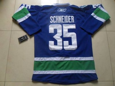 Jerseys Factory Cheap Canucks #35 Cory Schneider Blue Third Embr