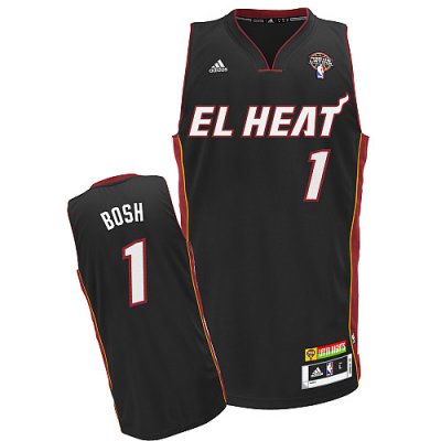 Jerseys Factory Cheap Latin Nights Heat #1 Chris Bosh Black Stit
