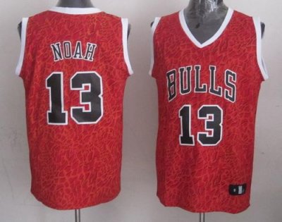 Jerseys Factory Cheap Bulls #13 Joakim Noah Red Crazy Light Stit