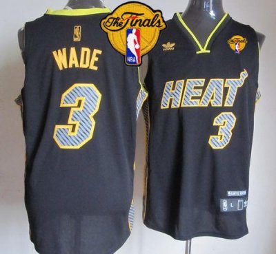 Jerseys Factory Cheap Heat #3 Dwyane Wade Black Electricity Fash