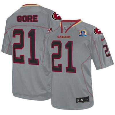 Jerseys Factory Cheap Nike 49ers #21 Frank Gore Lights Out Grey