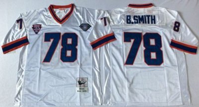Jerseys Factory Cheap Mitchell And Ness Bills #78 Bruce Smith Wh