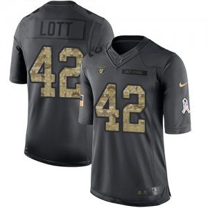 Jerseys Factory Cheap Nike Raiders #42 Ronnie Lott Black Men's S