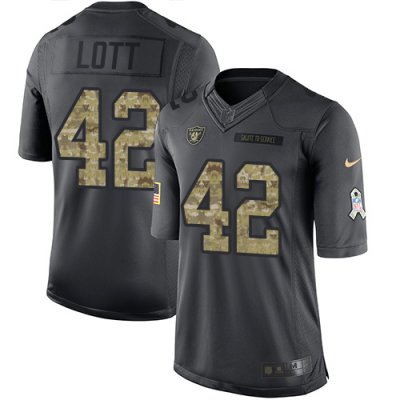 Jerseys Factory Cheap Nike Raiders #42 Ronnie Lott Black Men's S