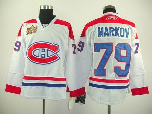 Jerseys Factory Cheap Canadiens #79 Andrei Markov Embroidered Wh