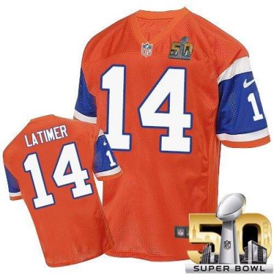 Jerseys Factory Cheap Nike Broncos #14 Cody Latimer Orange Throw