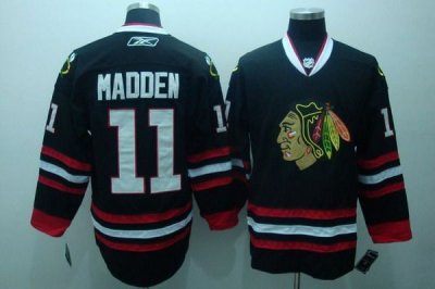 Jerseys Factory Cheap Blackhawks #11 John Madden Embroidered Bla