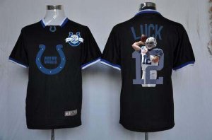 Jerseys Factory Cheap Nike Colts #12 Andrew Luck Black With 30TH