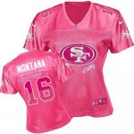 Jerseys Factory Cheap Nike 49ers #16 Joe Montana Pink Women's Fe