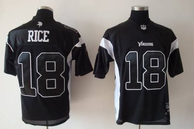 Jerseys Factory Cheap Vikings #18 Sidney Rice Black Shadow Stitc