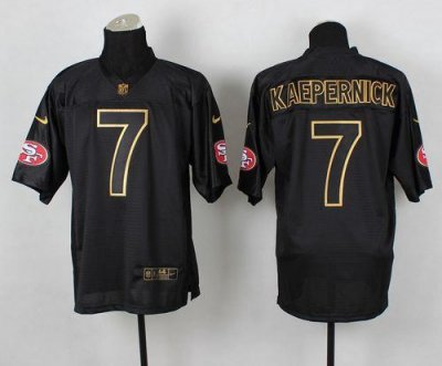 Jerseys Factory Cheap Nike 49ers #7 Colin Kaepernick Black Gold