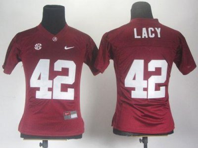 Jerseys Factory Cheap Crimson Tide #42 Eddie Lacy Red Women's Em