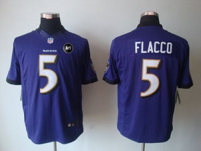 Jerseys Factory Cheap Nike Ravens #5 Joe Flacco Purple Team Colo