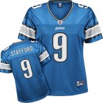 Jerseys Factory Cheap Lions #9 Matthew Stafford Blue Women's Tea