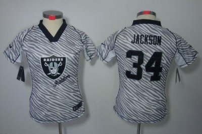 Jerseys Factory Cheap Nike Raiders #34 Bo Jackson Zebra Women's