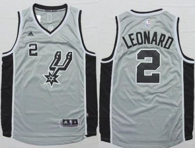 Jerseys Factory Cheap Spurs #2 Kawhi Leonard Grey Alternate Stit