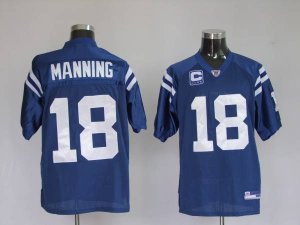 Jerseys Factory Cheap Colts #18 Peyton Manning Blue With C Patch