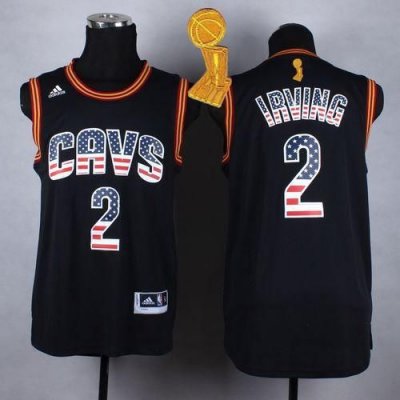 Jerseys Factory Cheap Cavaliers #2 Kyrie Irving Black USA Flag F