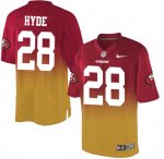 Jerseys Factory Cheap Nike 49ers #28 Carlos Hyde Red/Gold Men's