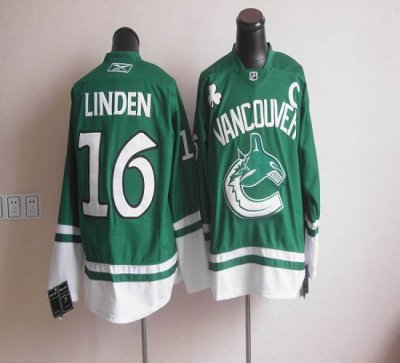 Jerseys Factory Cheap Canucks St Patty's Day #16 Trevor Linden G