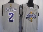 Jerseys Factory Cheap Lakers #2 Fisher Derek Grey 2010 Finals Co