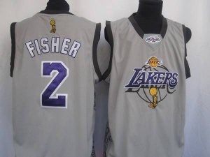 Jerseys Factory Cheap Lakers #2 Fisher Derek Grey 2010 Finals Co