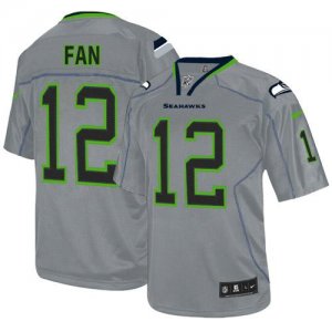 Jerseys Factory Cheap Nike Seahawks #12 Fan Lights Out Grey Men'