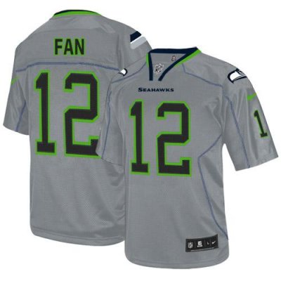 Jerseys Factory Cheap Nike Seahawks #12 Fan Lights Out Grey Men'