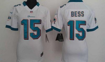 Jerseys Factory Cheap Nike Dolphins #15 Davone Bess White Women'