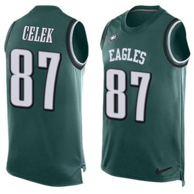 Jerseys Factory Cheap Nike Eagles #87 Brent Celek Midnight Green