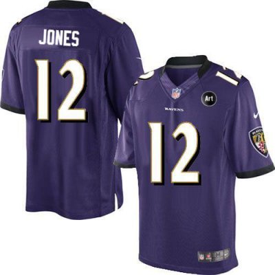 Jerseys Factory Cheap Nike Ravens #12 Jacoby Jones Purple Team C