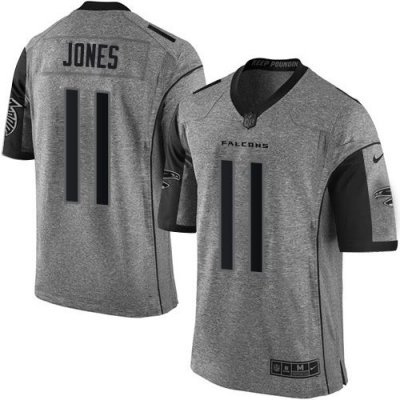 Jerseys Factory Cheap Nike Falcons #11 Julio Jones Gray Men's St