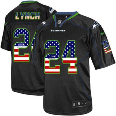 Jerseys Factory Cheap Nike Seahawks #24 Marshawn Lynch Black Men
