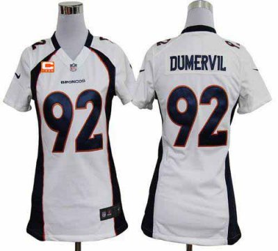 Jerseys Factory Cheap Nike Broncos #92 Elvis Dumervil White With