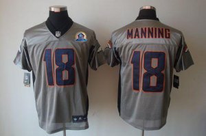 Jerseys Factory Cheap Nike Broncos #18 Peyton Manning Grey Shado