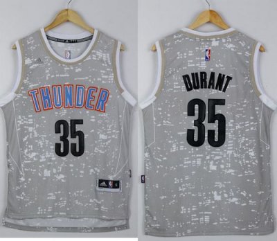 Jerseys Factory Cheap Thunder #35 Kevin Durant Grey City Light S