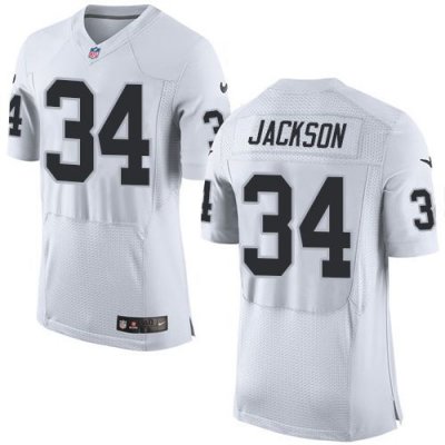 Jerseys Factory Cheap Nike Raiders #34 Bo Jackson White Men's St
