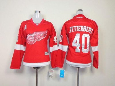 Jerseys Factory Cheap Red Wings #40 Henrik Zetterberg Red Women'