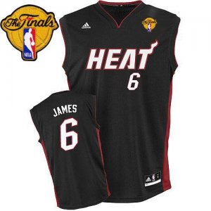 Jerseys Factory Cheap Heat Finals Patch #6 LeBron James Black St