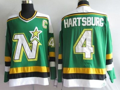 Jerseys Factory Cheap Stars #4 Craig Hartsburg Embroidered Green