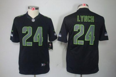 Jerseys Factory Cheap Nike Seahawks #24 Marshawn Lynch Black Imp