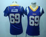 Jerseys Factory Cheap Vikings #69 Jared Allen Purple Women's Fie