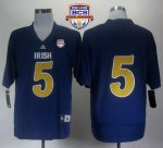 Jerseys Factory Cheap Fighting Irish #5 Manti Te'o Navy Blue Sha