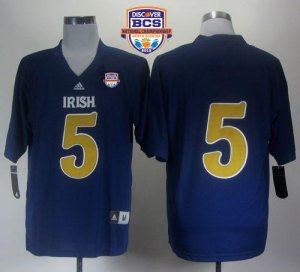 Jerseys Factory Cheap Fighting Irish #5 Manti Te'o Navy Blue Sha