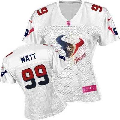 Jerseys Factory Cheap Nike Texans #99 J.J. Watt White Women's Fe